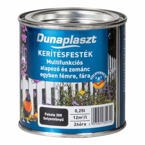Dunaplaszt - kerítésfesték fekete - 0,25 l