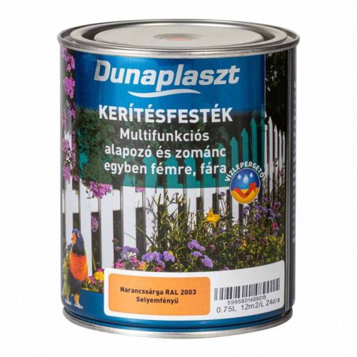 Dunaplaszt - kerítésfesték narancs - 0,75 l